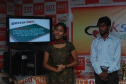 Pradipta Das and Raja Ram Soren  presenting their project work in Daksh 2012 held at GIIT.