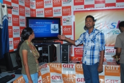 Abhhimanyu Ritesh  and  Vijayshree  presenting their project work in Daksh 2012 held at GIIT.(right to left)