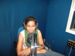 Divya Dingra, B.Sc.IT 1st sem, Winner of Special Initiative award in Daksh, in recording at Radio Dhum